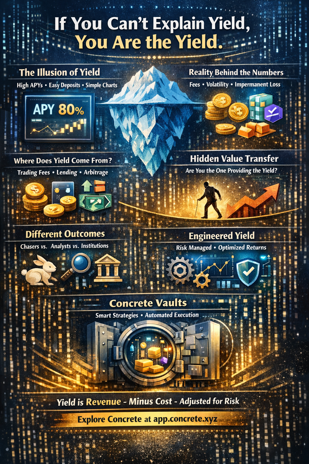If you can’t explain the yield, you might be the yield.
DeFi made earning yield look easy.
Deposit.