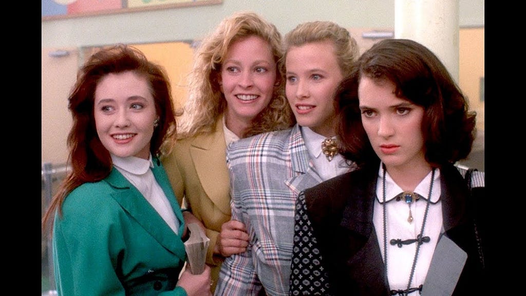 Winona Ryder and the Heathers, from Heathers