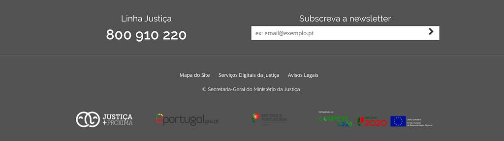 Footer of portal Portal da Justiça