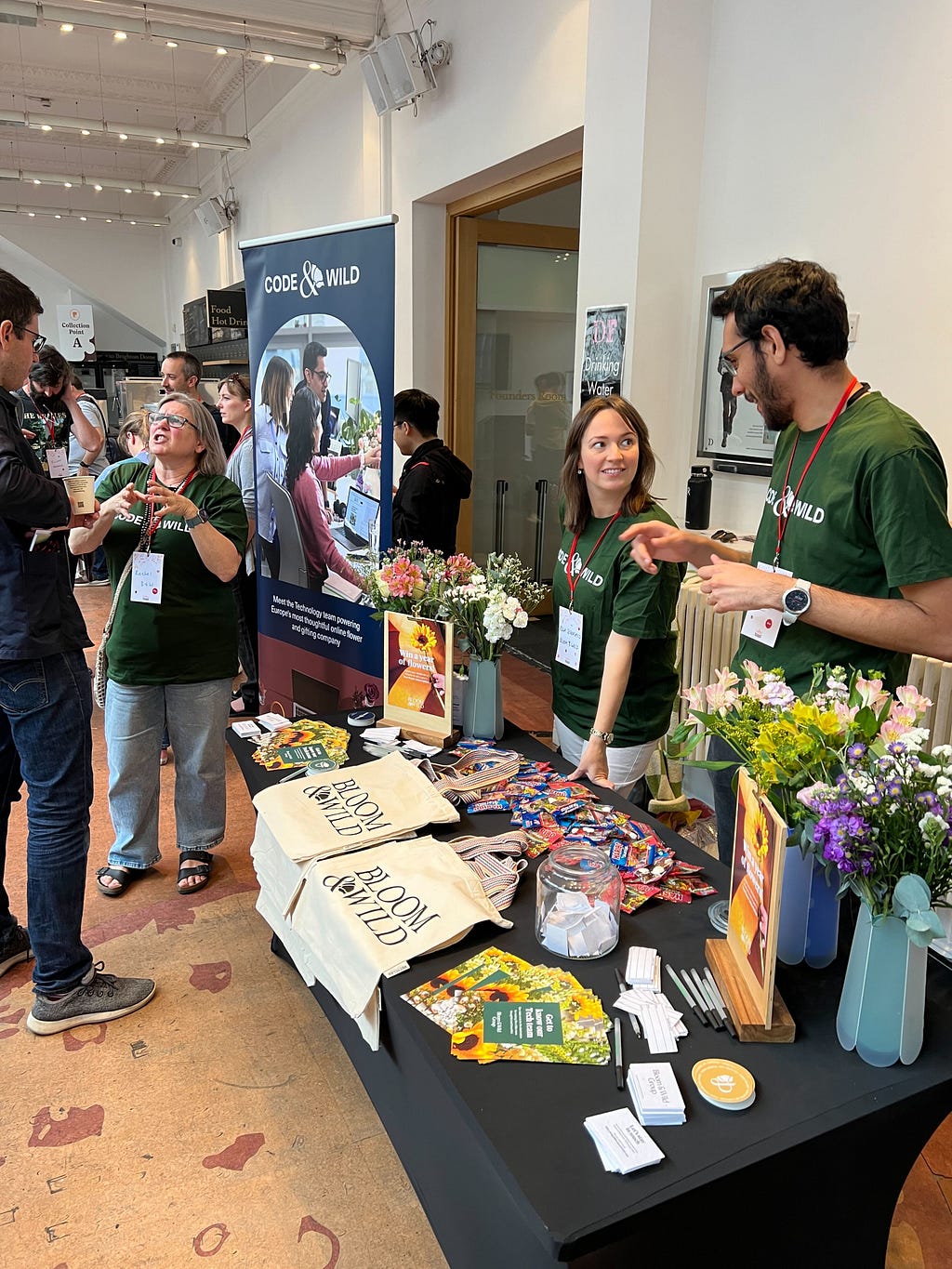 The Bloom & Wild sponsor booth at the Brighton Ruby conference