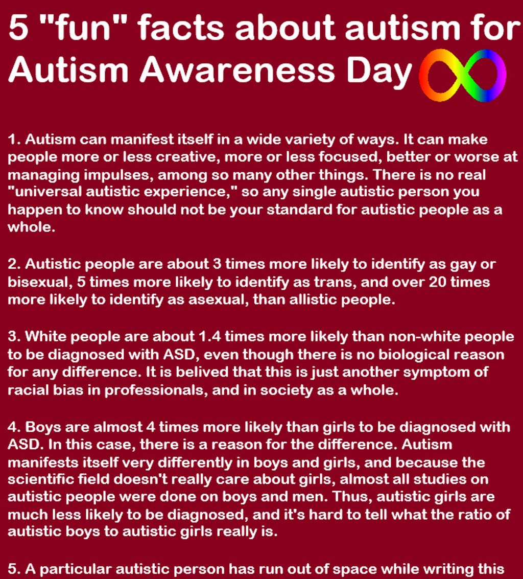 5 “fun” facts about Autism.
