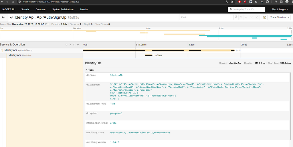 Jaeger SQL statement