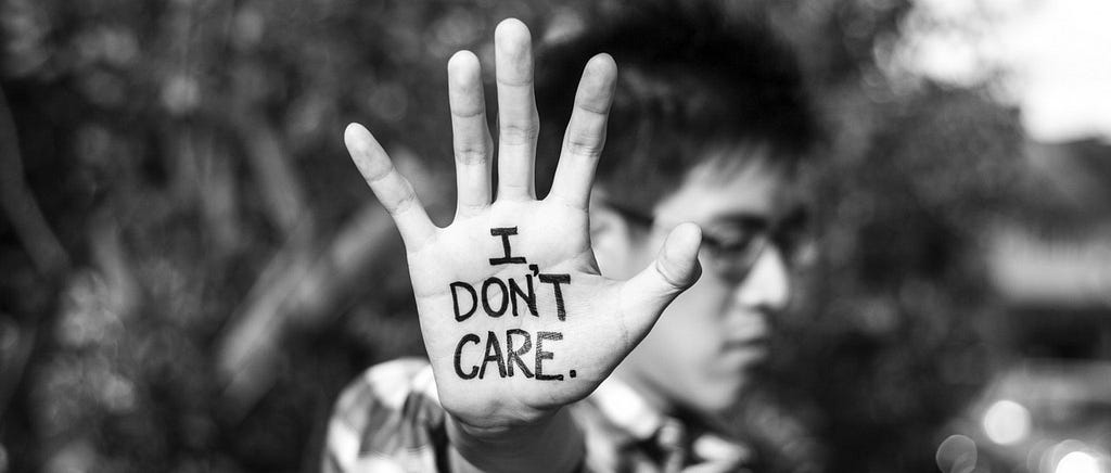“I don’t care,” representing Nonattachment