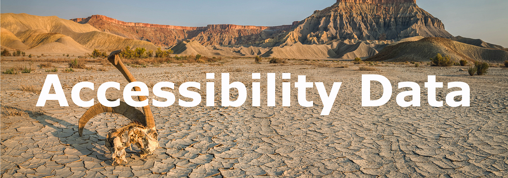 Accessibility Data written accross the image of a desert.