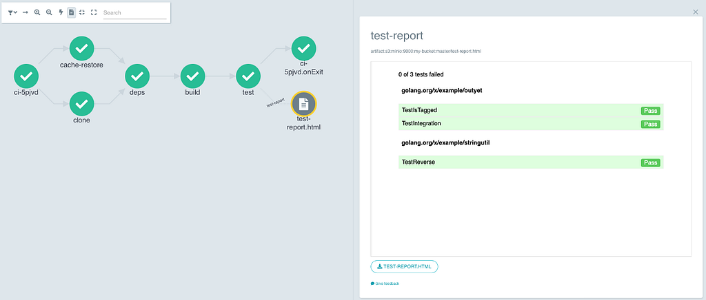 iframe example in Argo Workflows UI