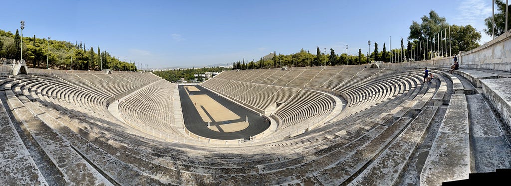 Panathenaic Stadium in Athens, Greece where the first Olympics was held
