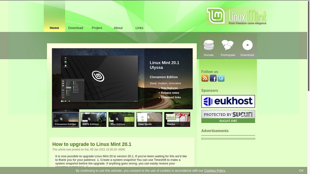 Site do Linux Mint