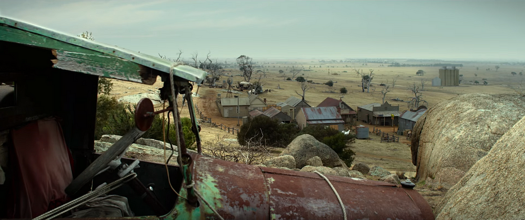 A shot from The Dressmaker, overlooking Dungatar, the town where the film is set.