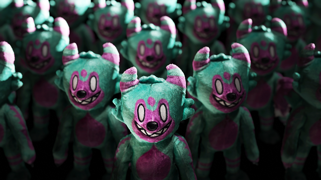 An army of Fangster plushies