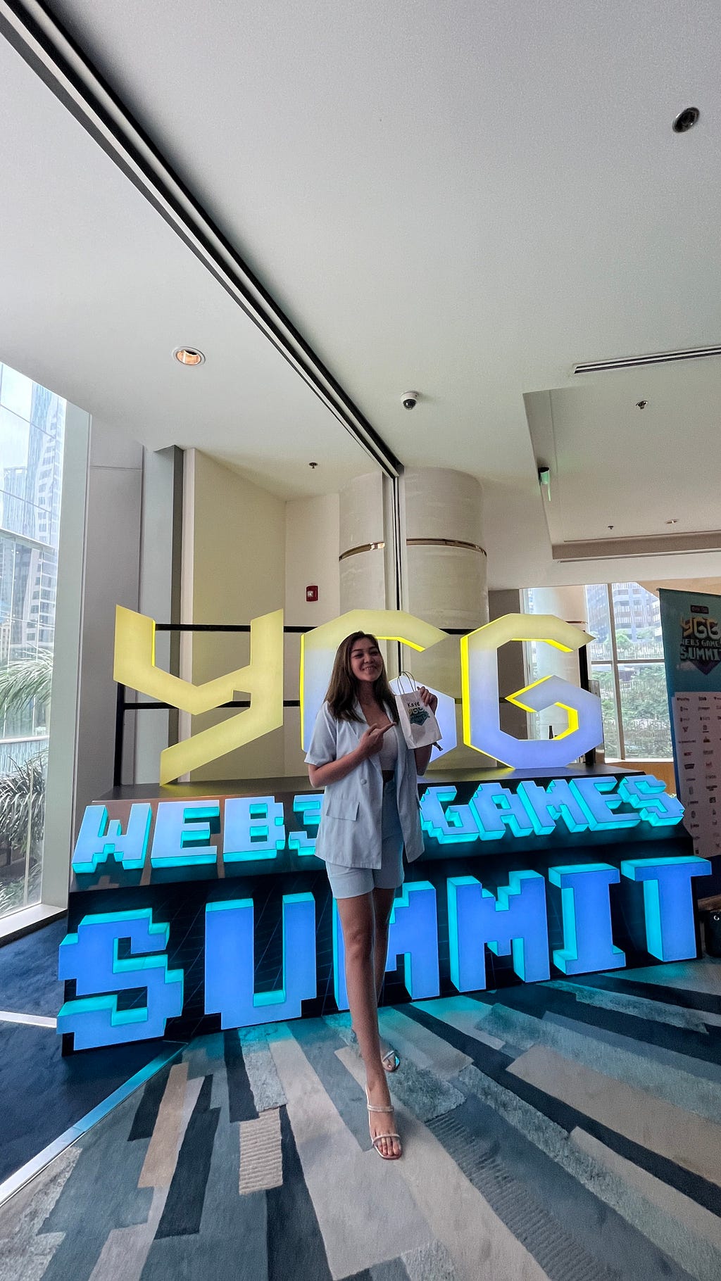 Kaye Labay at YGG Web3 Games Summit Entrance
