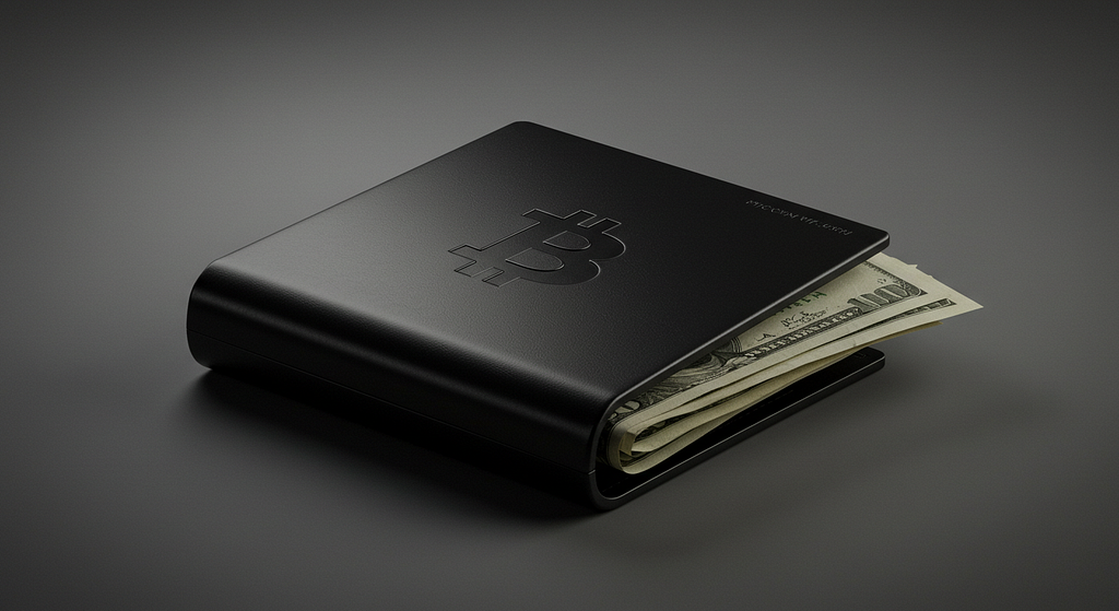 Bitcoin wallet representing fast crypto-to-cash conversion with instant access via DIVEST app
