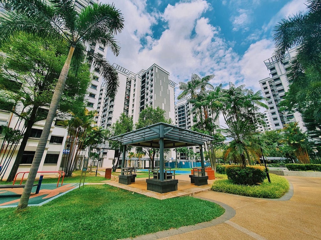 Image of an HDB estate with a recreational park
