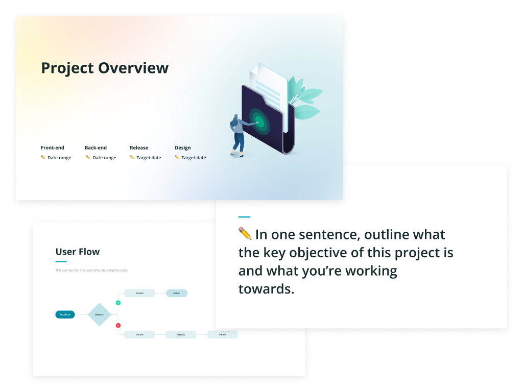 Template slides for presenters, a resource created by the Design Systems team