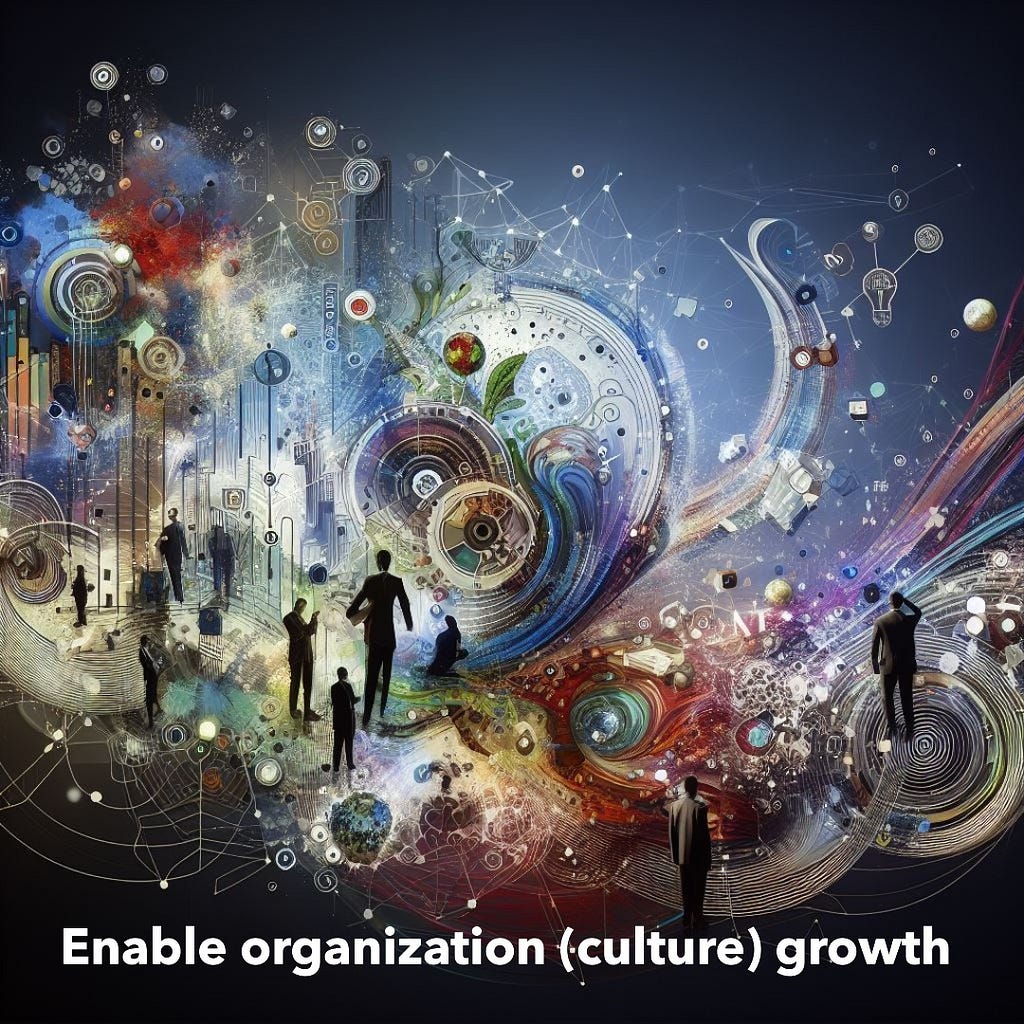 An image illustrating the growth of an organization and its culture, which should be enabled, not forced.