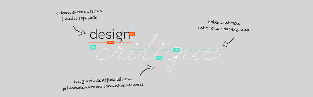 Imagem exemplificando comentários de designers em cima de um texto escrito ‘Design Critique’.