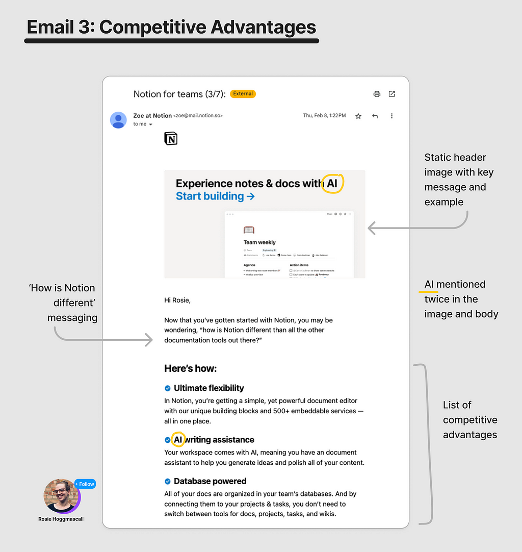 Analysis of Notions email template for email 3