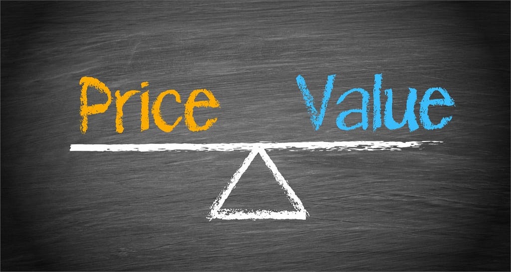 Price and value on a balanced scale