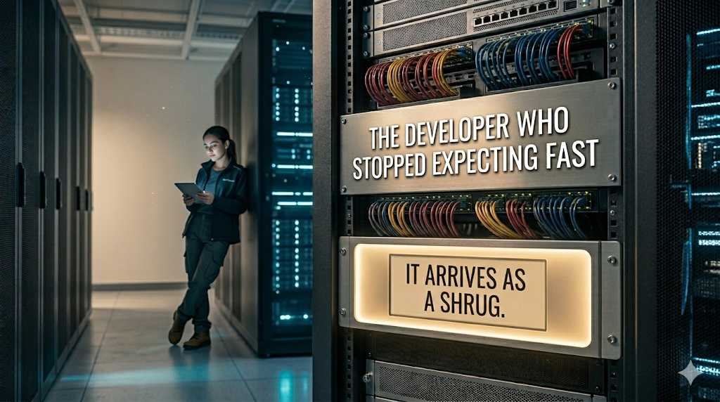 It doesn’t arrive as a crisis. It arrives as a shrug. The Developer Who Stopped Expecting Fast