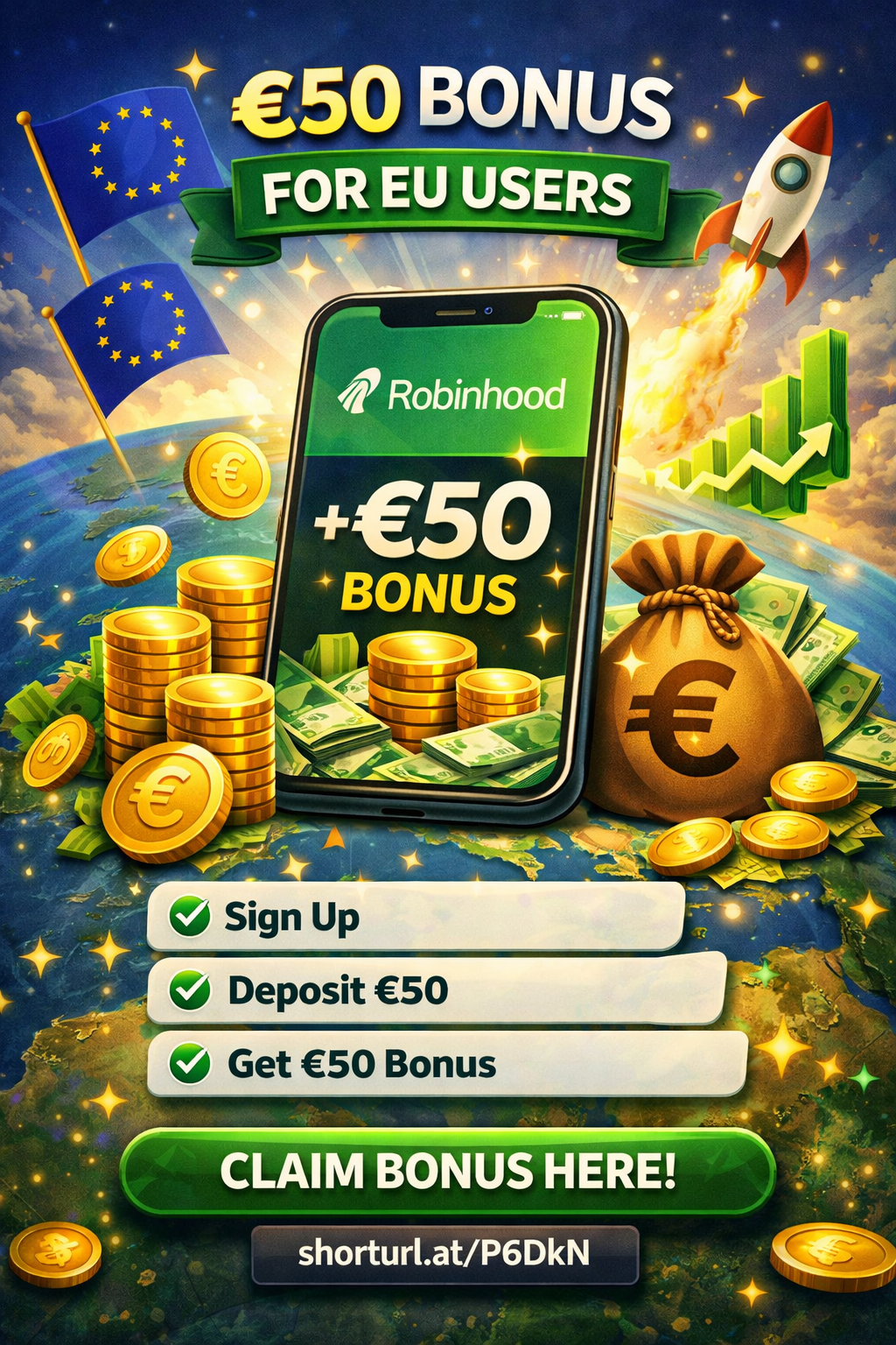  Robinhood €65 Signup Bonus (EU Users)