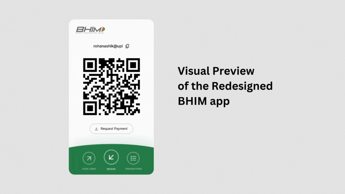 Visual preview of redesigned BHIM UPI app