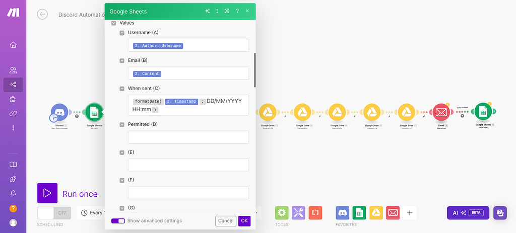 Setting up with Google Sheets