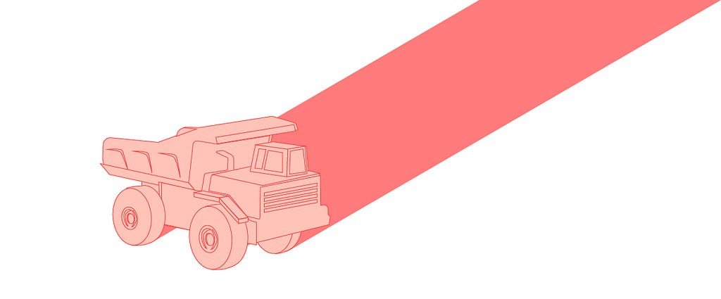 Illustration of a pink toy truck.