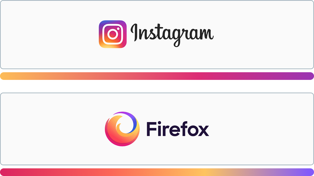 Instagram and Firafox gradient