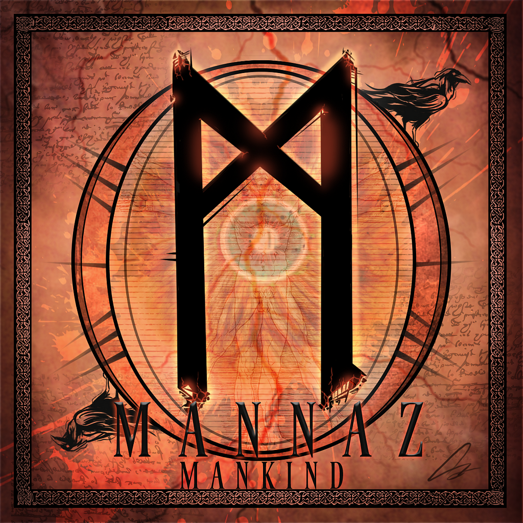 Digital artwork of the Rune Mannaz