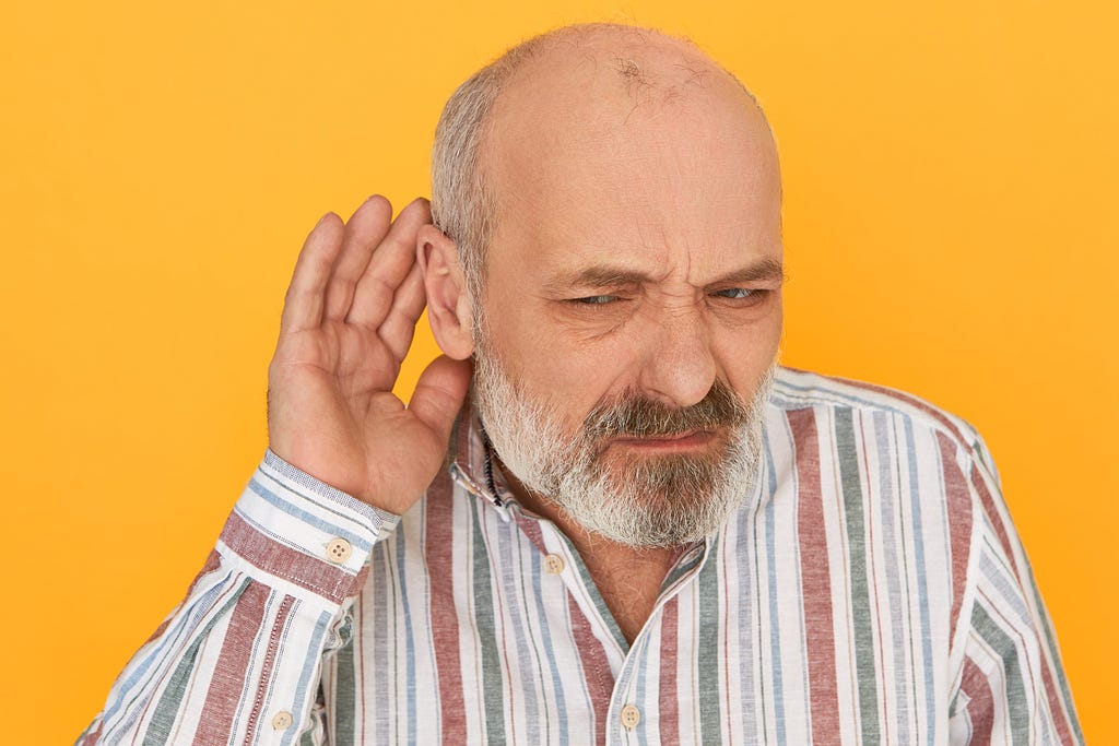 Man with hearing loss looking for an treatment