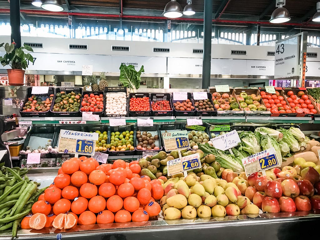 Fruit and vegetables at Almeria’s central market