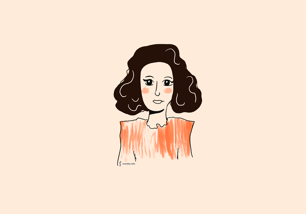 An illustration showing Hedy Lamarr.