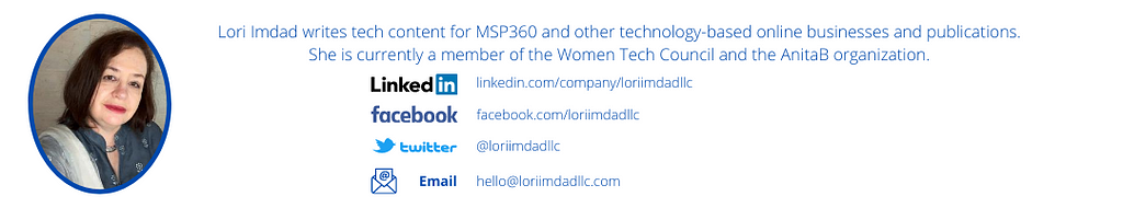 Twitter, Facebook & Linkedin: @loriimdadllc. Email: hello@loriimdadllc.com