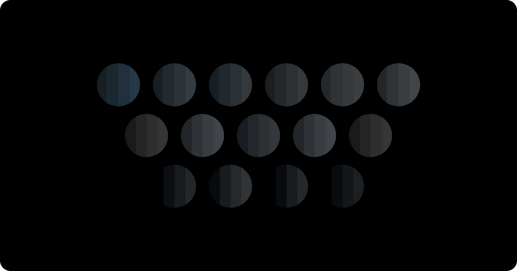 A multitude of circles with gradients tested  for background surfaces