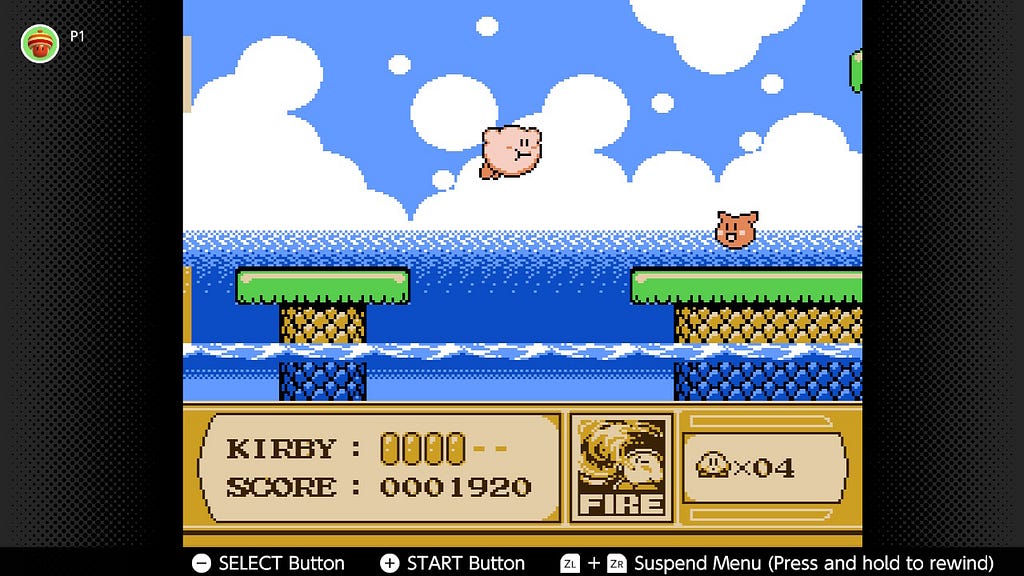 The first level of Ice Cream Island in Kirby’s Adventure.