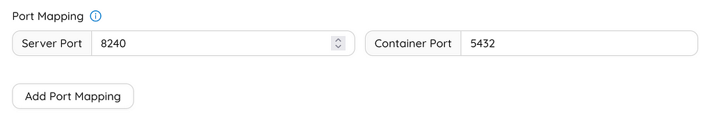 screenshot of port mapping config