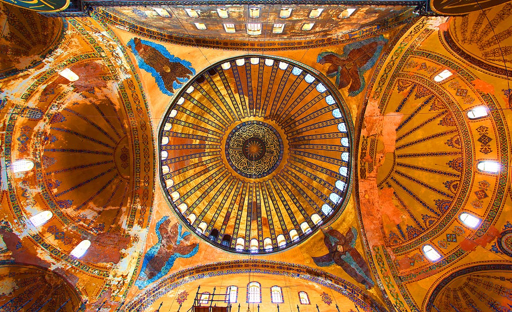 hagia Sophia Central Dome from and Side Domes from Inside