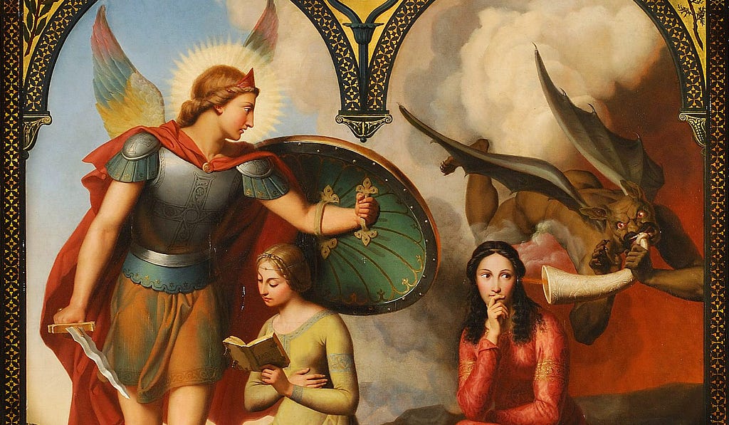 Painting of ‘Good vs Evil’ by Victor Orsel, 1832
