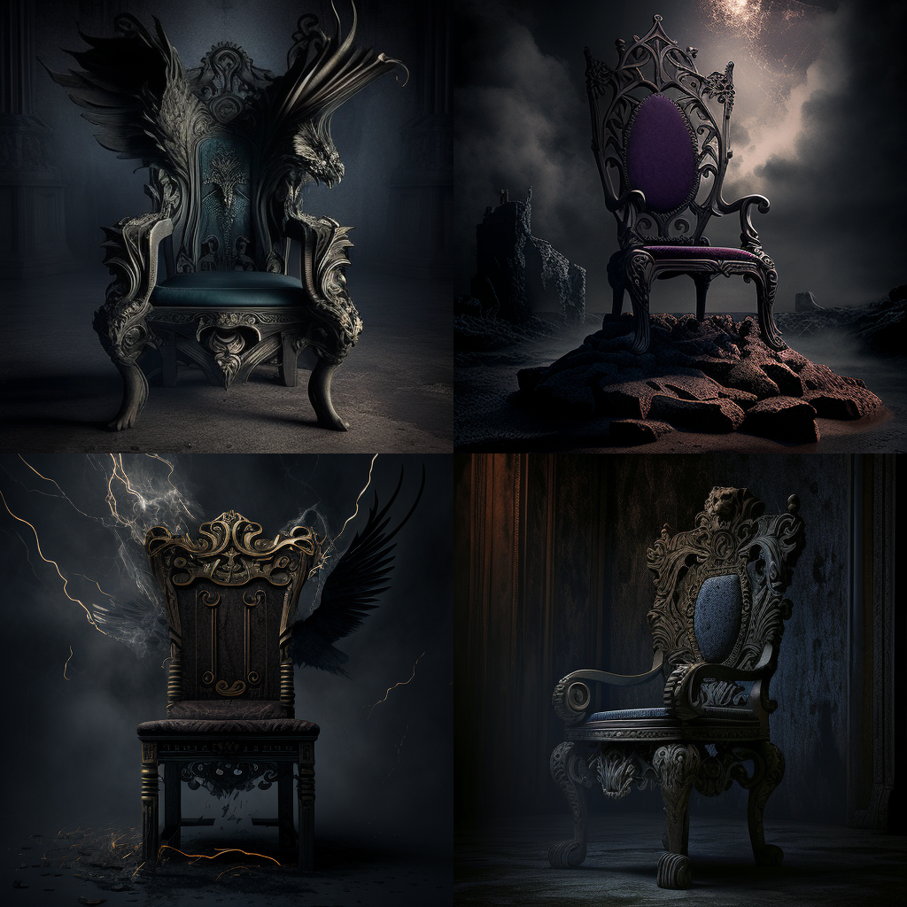 chairs, dark fantasy