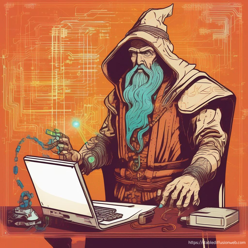 A wizard using a computer