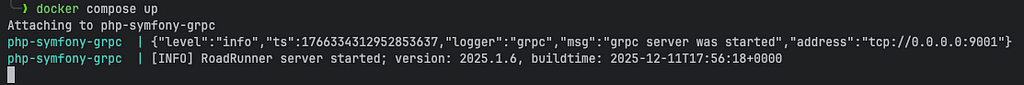 docker compose output