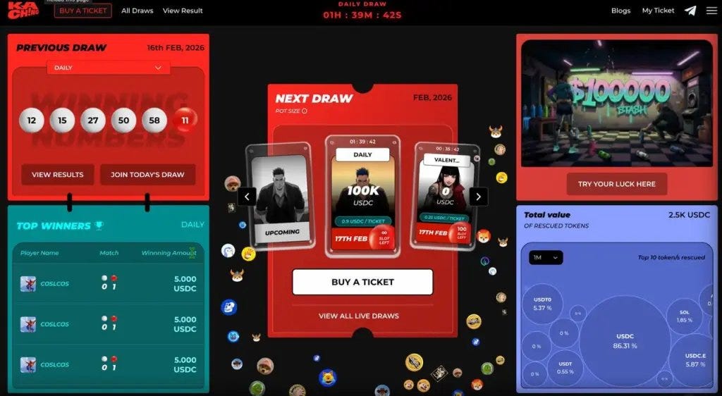 Kaching: Bringing Transparency and Trust to the On-Chain Crypto Lottery Experience