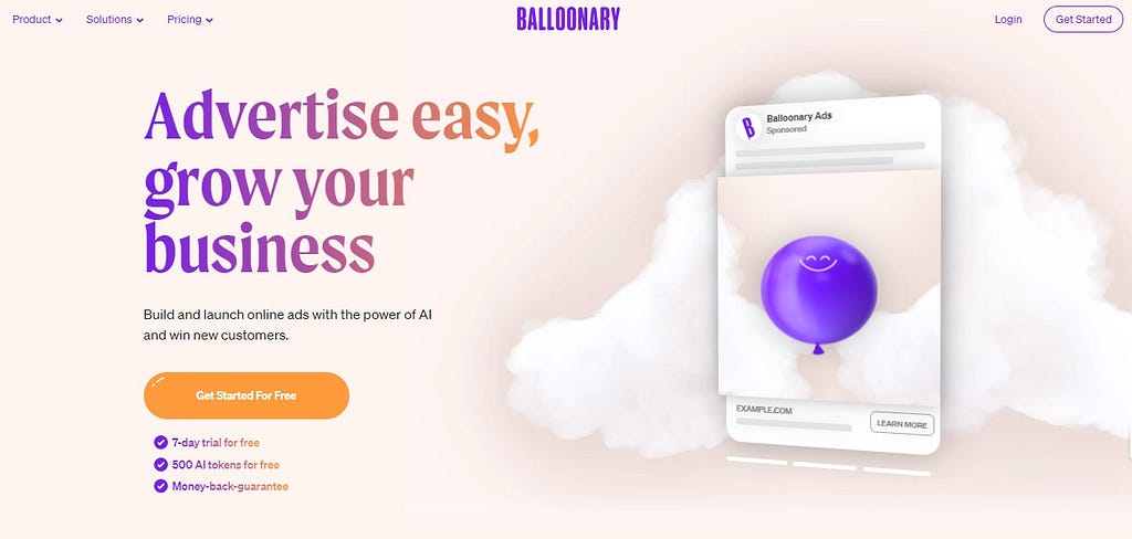 Balloonary homepage