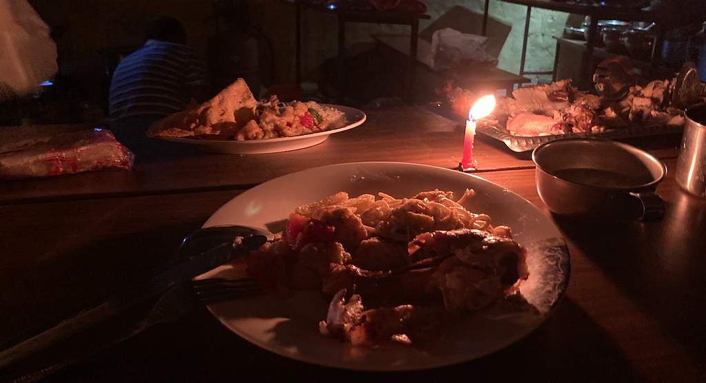 Candle dinner in Nepal.