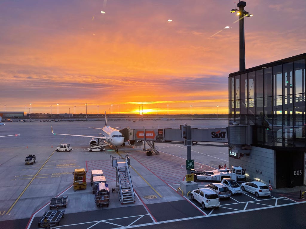 Sunset at Berlin Airport BER