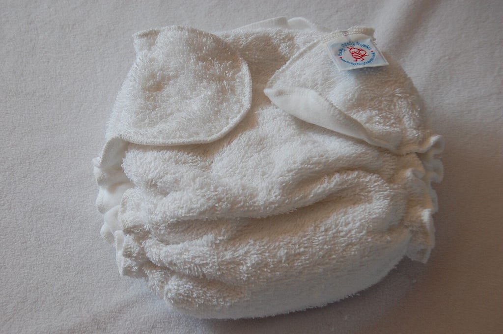 A white towel nappy
