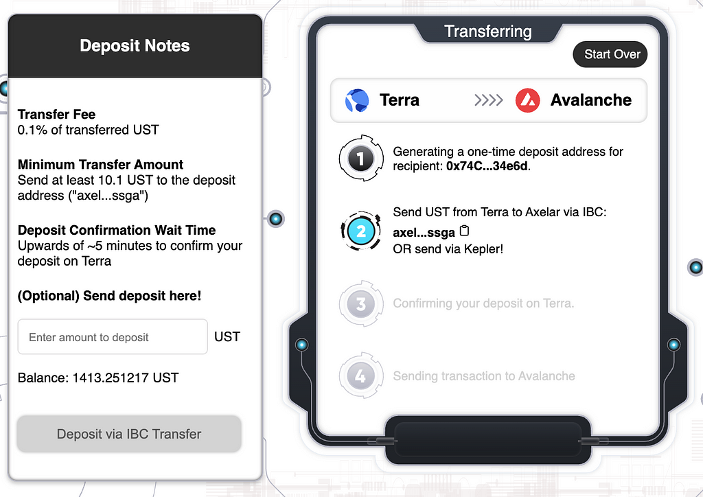 Transfer Terra assets to EVM chains using Satellite 5 1*o44lodCj7ToWng2sXmaR5A