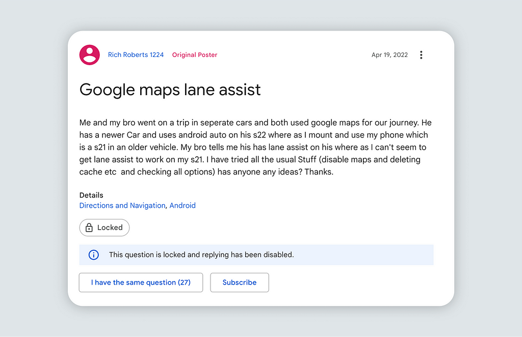 Screenshot of GoogleMaps Help_Community