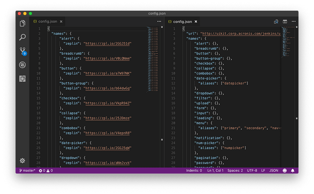 Example of the config.json for Playground and Docs plugins