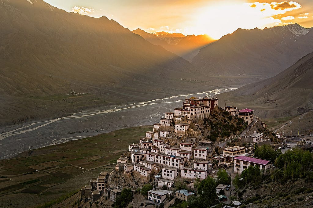 Kee monastery Tibetan Buddhist monastery Close to the Spiti River, in the Spiti Valley of Pinjoor, Himachal Pradesh, india