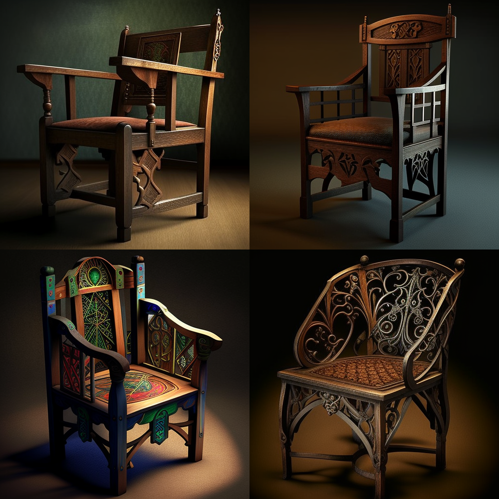 chairs, arts and crafts